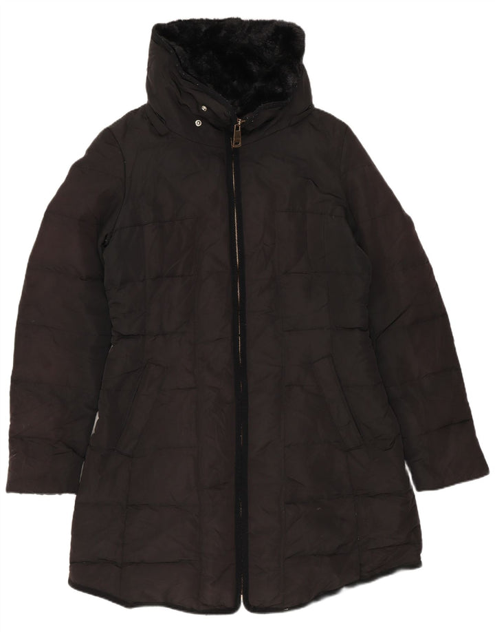 Zara Womens Padded Coat UK 14 Medium Black