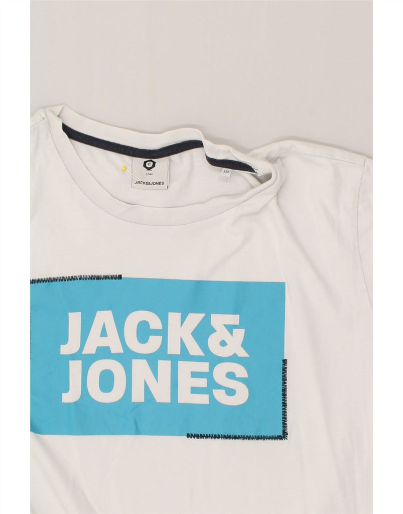 JACK & JONES Mens Graphic T-Shirt Top 2XL White Cotton | Vintage Jack & Jones | Thrift | Second-Hand Jack & Jones | Used Clothing | Messina Hembry 