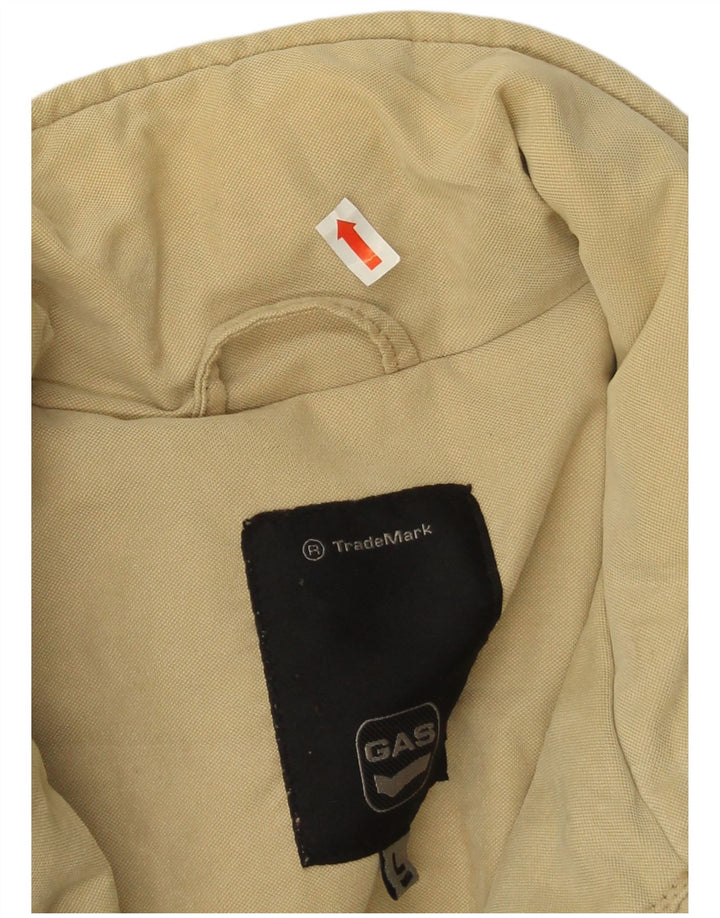Gas Mens Utility Jacket UK 40 Large Beige Cotton