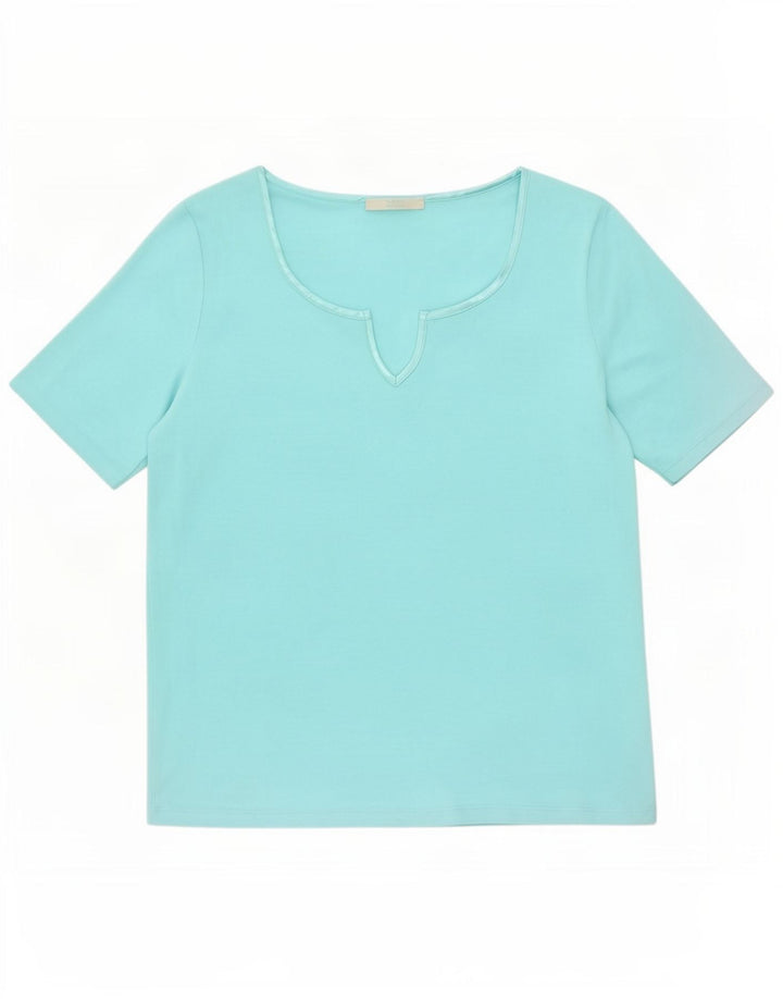 Marks & Spencer Womens T-Shirt Top UK 14 Medium Turquoise Polyester