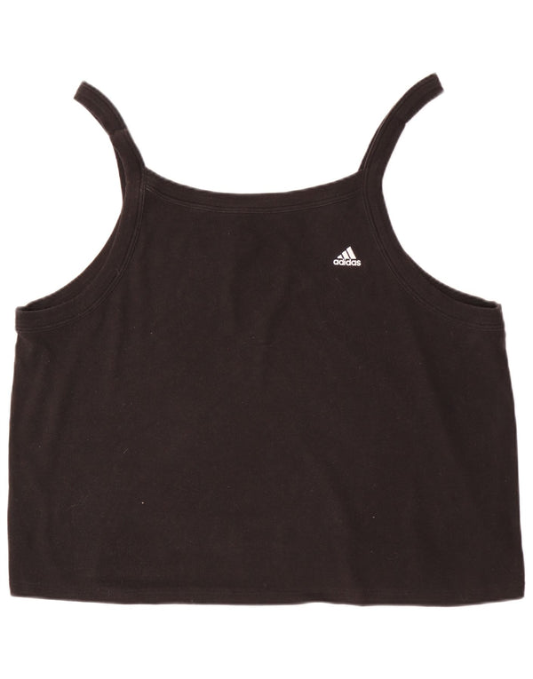 Adidas Womens Crop Cami Top UK 28/30 3XL Black Cotton