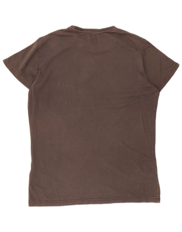 Diesel Mens Graphic T-Shirt Top Large Grey Cotton
