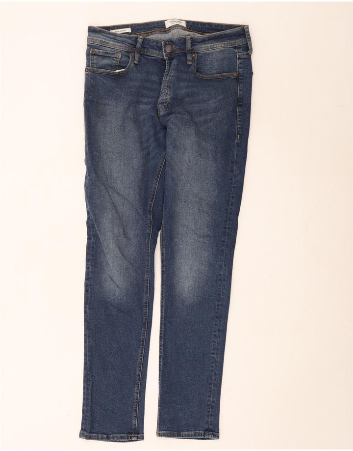 Jack & Jones Mens GLENN Slim Jeans W32 L34 Blue Cotton