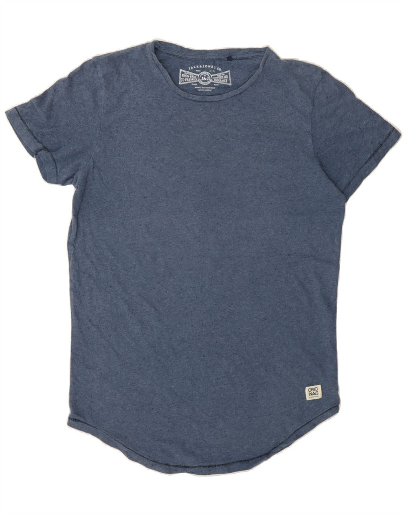 JACK & JONES Mens T-Shirt Top Medium Navy Blue Flecked Cotton Vintage Jack & Jones and Second-Hand Jack & Jones from Messina Hembry 