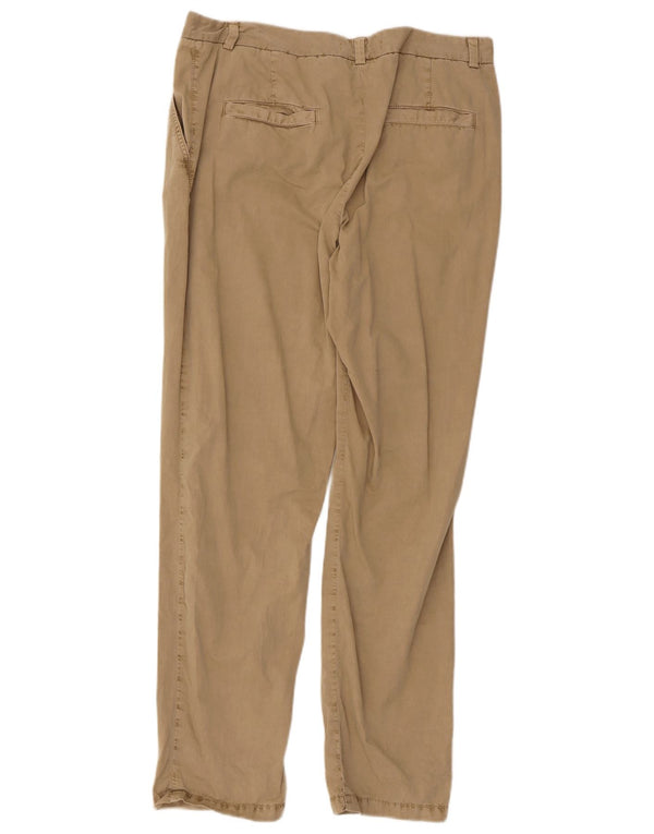 Marks & Spencer Womens Straight Chino Trousers UK 14 Large W32 L29 Beige