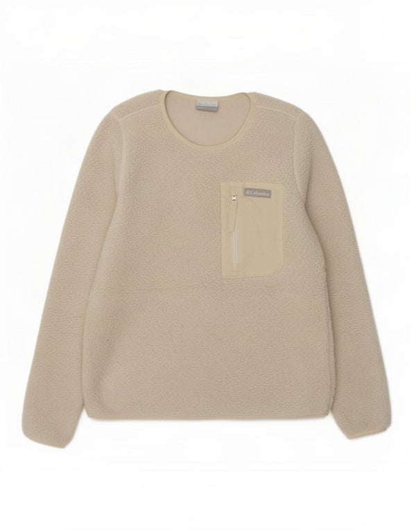 Columbia Womens Fleece Jumper UK 10 Small White Polyester