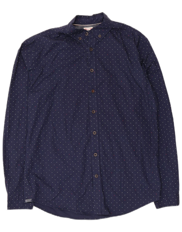 Joules Mens Classic Fit Shirt Medium Navy Blue Spotted