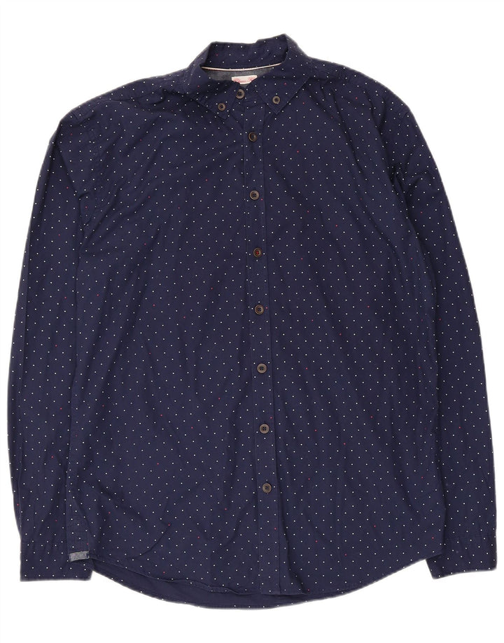 Joules Mens Classic Fit Shirt Medium Navy Blue Spotted