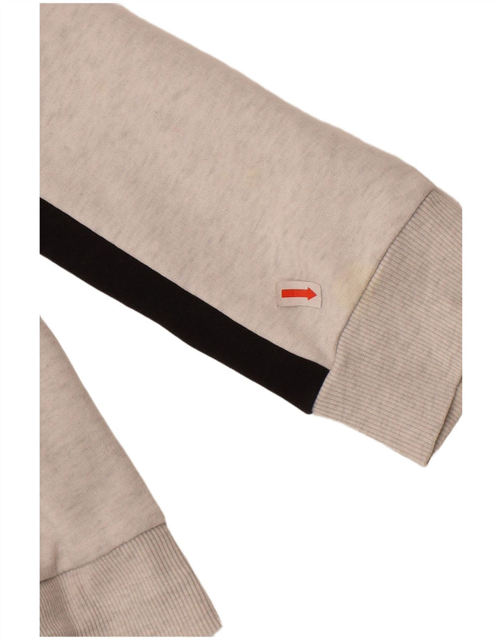 Puma Mens Graphic Zip Hoodie Sweater Medium Grey Colourblock Cotton