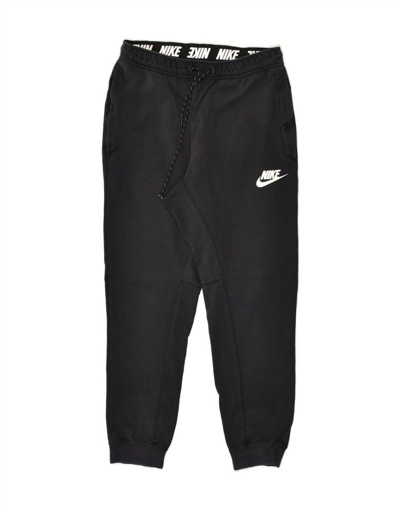 NIKE Mens Tracksuit Trousers Joggers Small Black Cotton | Vintage Nike | Thrift | Second-Hand Nike | Used Clothing | Messina Hembry 