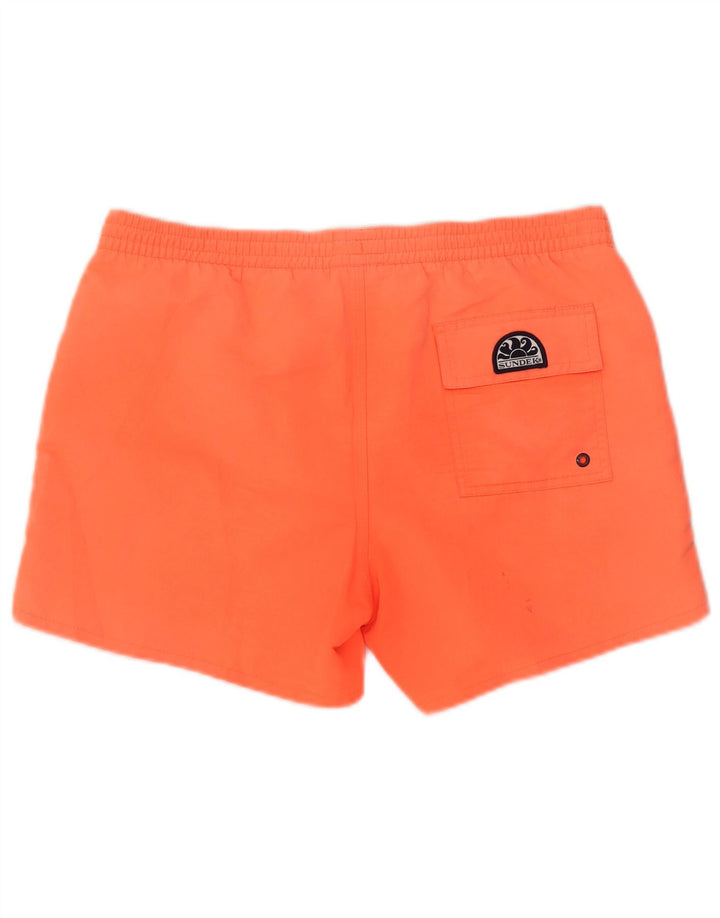 Sundek Mens Graphic Swimming Shorts Medium  Orange Polyester