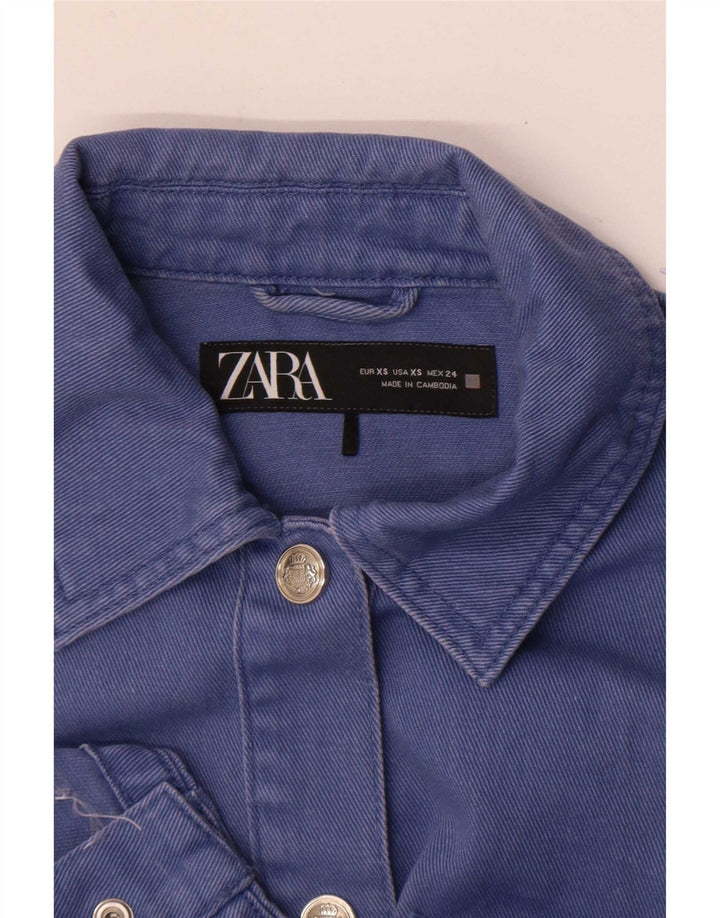 Zara Womens Oversized Denim Jacket UK 6 XS Blue