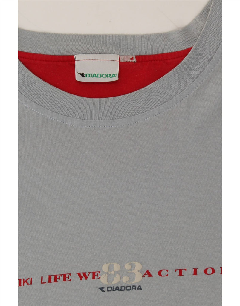 DIADORA Mens Graphic T-Shirt Top Large Grey Vintage Diadora and Second-Hand Diadora from Messina Hembry 