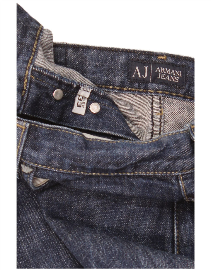 Armani Mens Straight Jeans W33 L36 Navy Blue Flecked