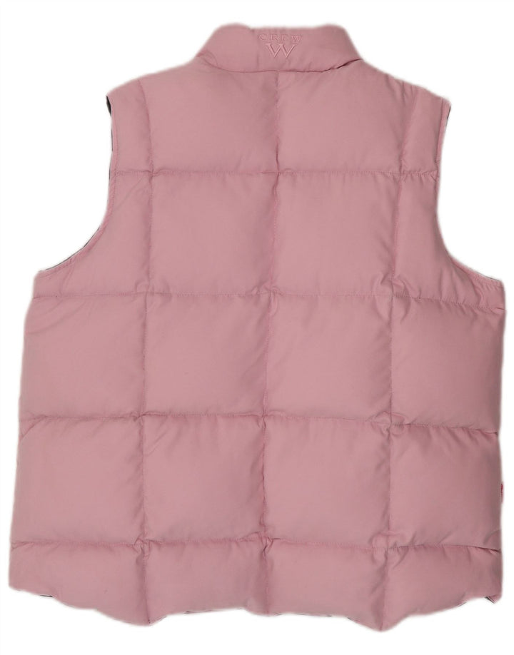 CREW CLOTHING Womens Reversible Padded Gilet UK 16 Large Pink Polyester