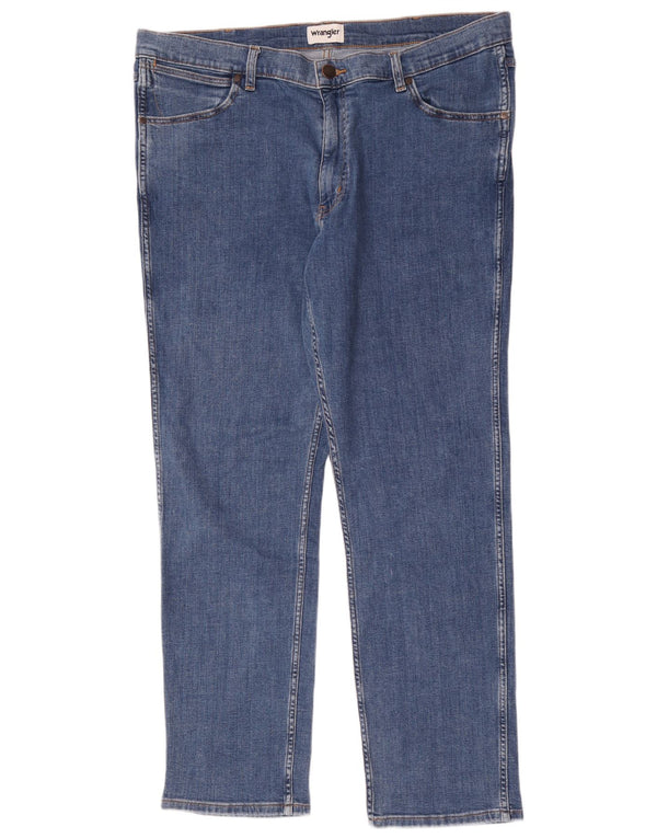 Wrangler Mens Greensboro Straight Jeans W38 L32 Blue Cotton