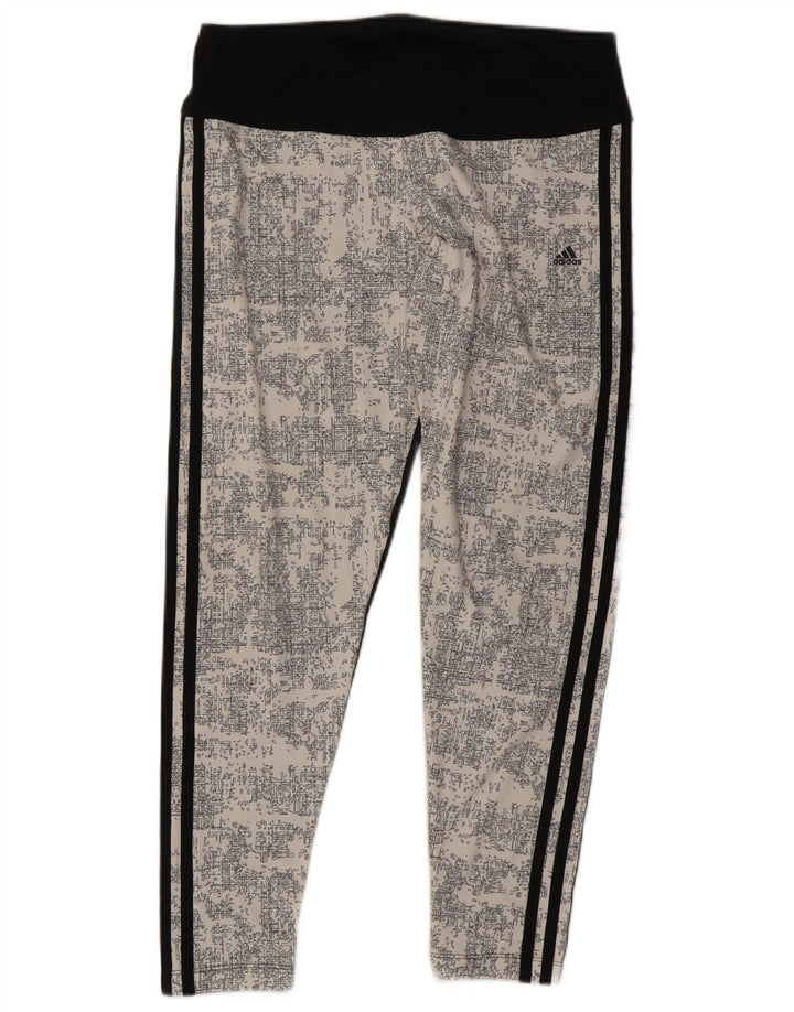 Adidas Womens Climalite Leggings UK 14 Large  Black Colourblock Polyester