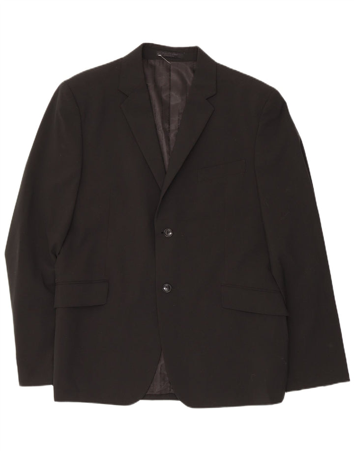 Jack & Jones Mens 2 Button Blazer Jacket IT 56 3XL Black Polyester