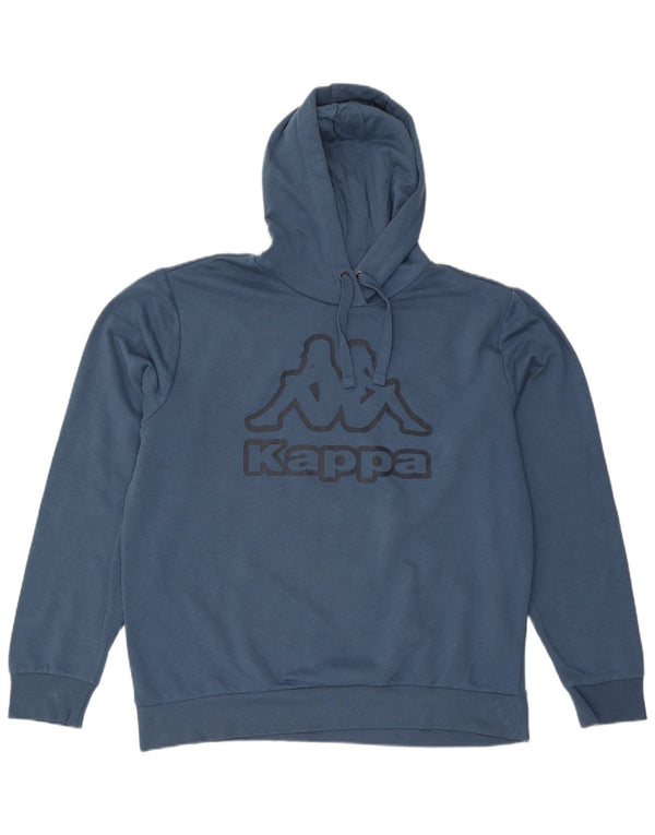 Kappa Mens Graphic Hoodie Jumper XL Blue Cotton