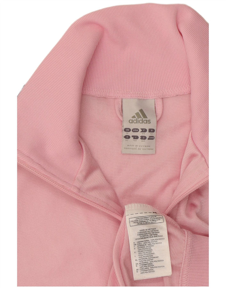 Adidas Womens Tracksuit Top Jacket UK 16 Large Pink Polyester
