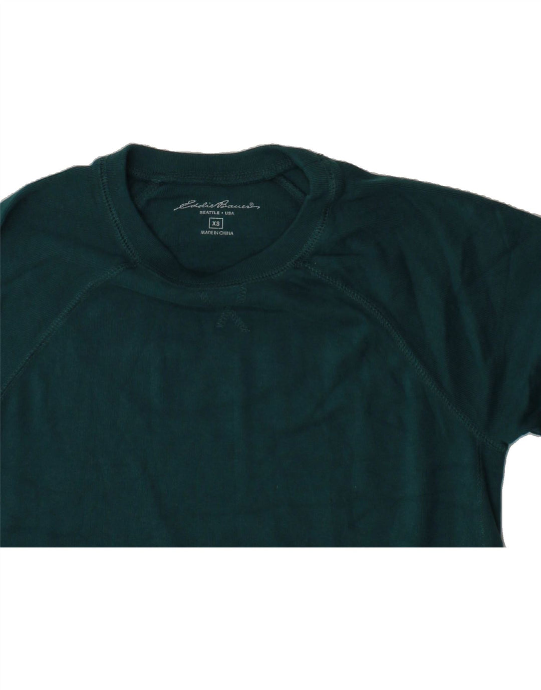 EDDIE BAUER Womens Sweatshirt Jumper UK 6 XS Green Cotton Vintage Eddie Bauer and Second-Hand Eddie Bauer from Messina Hembry 