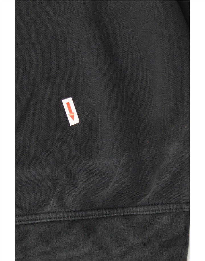 Nike Womens Graphic Hoodie Jumper UK 14 Medium Black Cotton