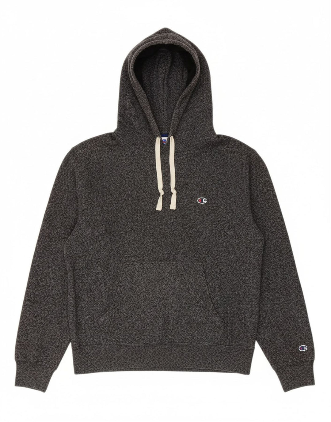 CHAMPION Mens Hoodie Jumper Large Grey Flecked Polyester