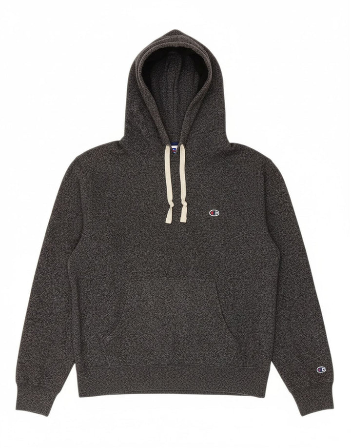 CHAMPION Mens Hoodie Jumper Large Grey Flecked Polyester