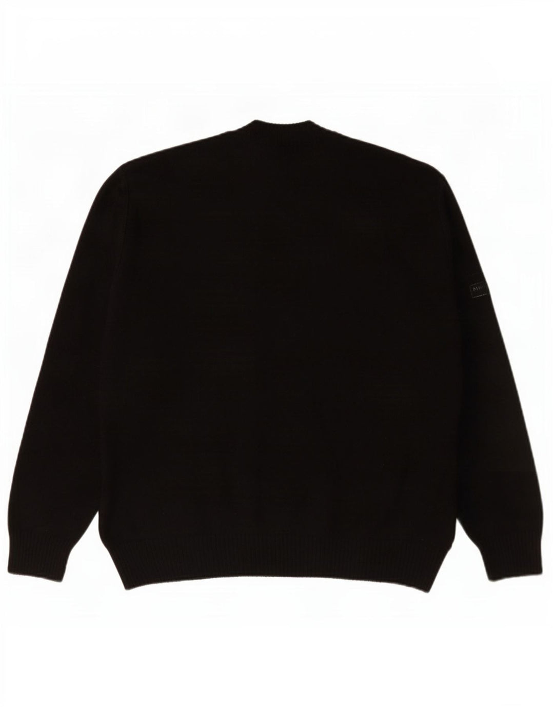 Commander Mens Cardigan Sweater IT 48 Small Black Geometric Polyacrylic