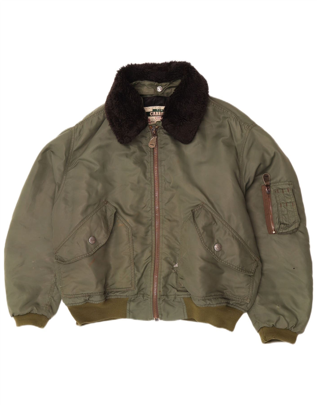 Carrera Mens Bomber Jacket UK 40 Large Khaki Colourblock Polyamide