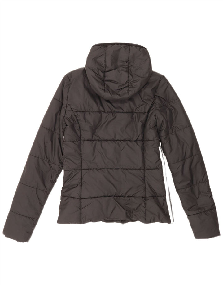 Adidas Womens Hooded Padded Jacket UK 8 Small Black Polyester