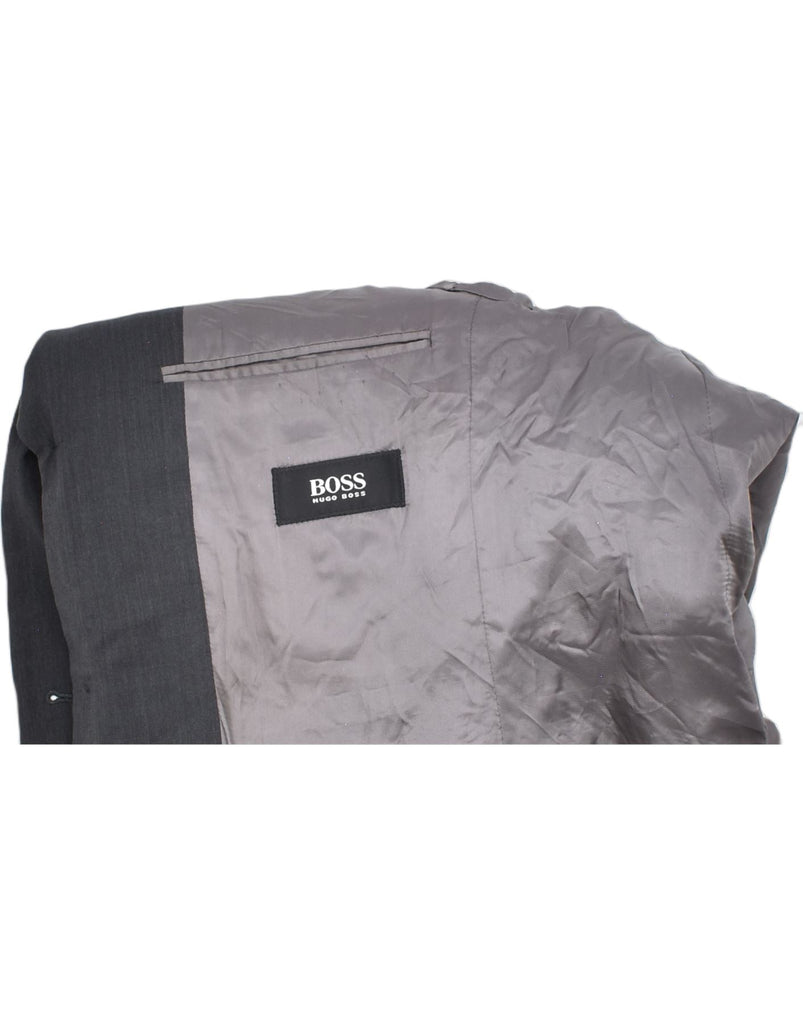 HUGO BOSS Mens 3 Button Blazer Jacket IT 48 Medium Grey Virgin Wool | Vintage | Thrift | Second-Hand | Used Clothing | Messina Hembry 