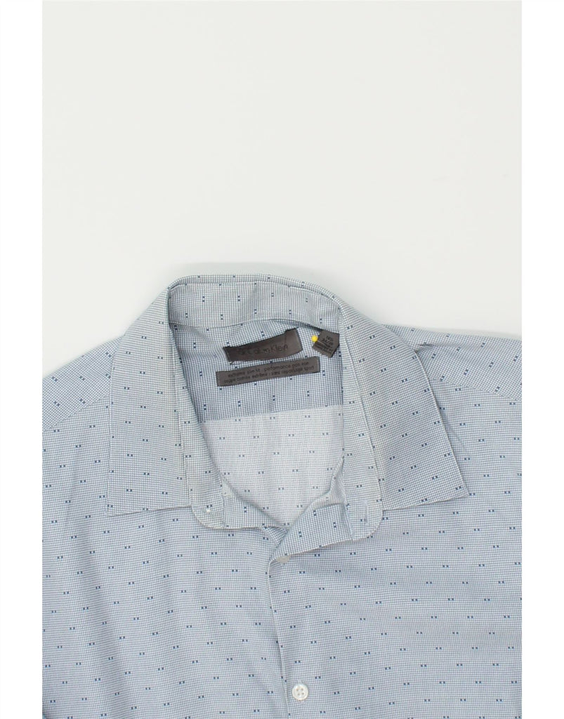 CALVIN KLEIN Mens Shirt Size 16 1/2 Large Blue Spotted | Vintage Calvin Klein | Thrift | Second-Hand Calvin Klein | Used Clothing | Messina Hembry 