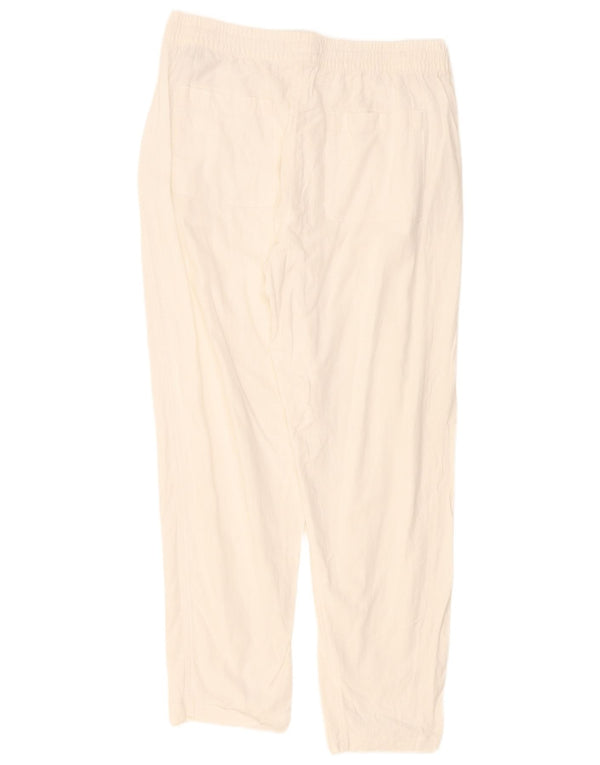 Marks & Spencer Womens Pegged Casual Trousers UK 14 Large W32 L28 White