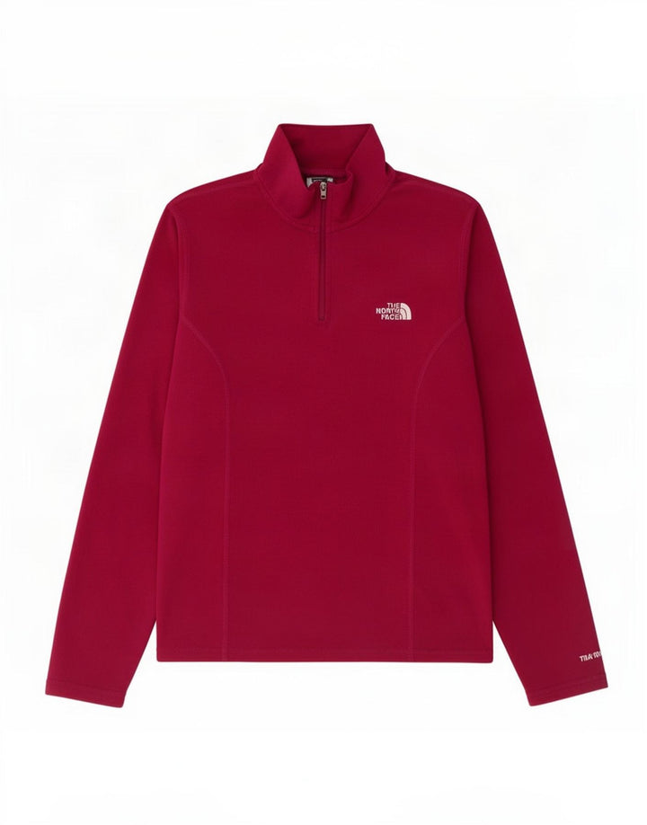 The North Face Womens Zip Neck Fleece Jumper UK 14 Medium Pink Polyester