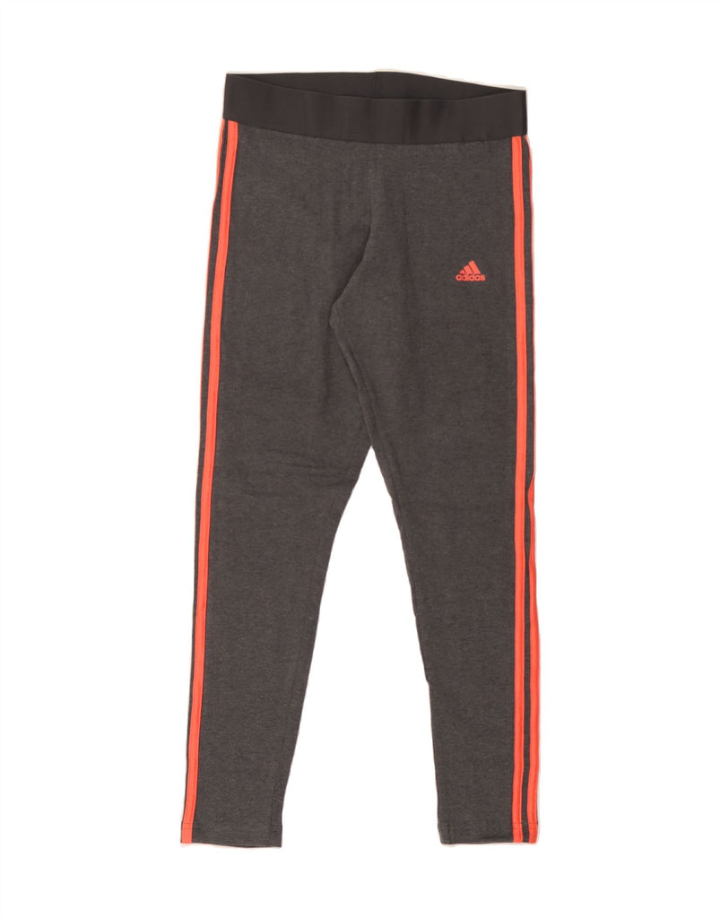ADIDAS Womens Leggings UK 12/14 Medium  Grey Cotton Vintage Adidas and Second-Hand Adidas from Messina Hembry 