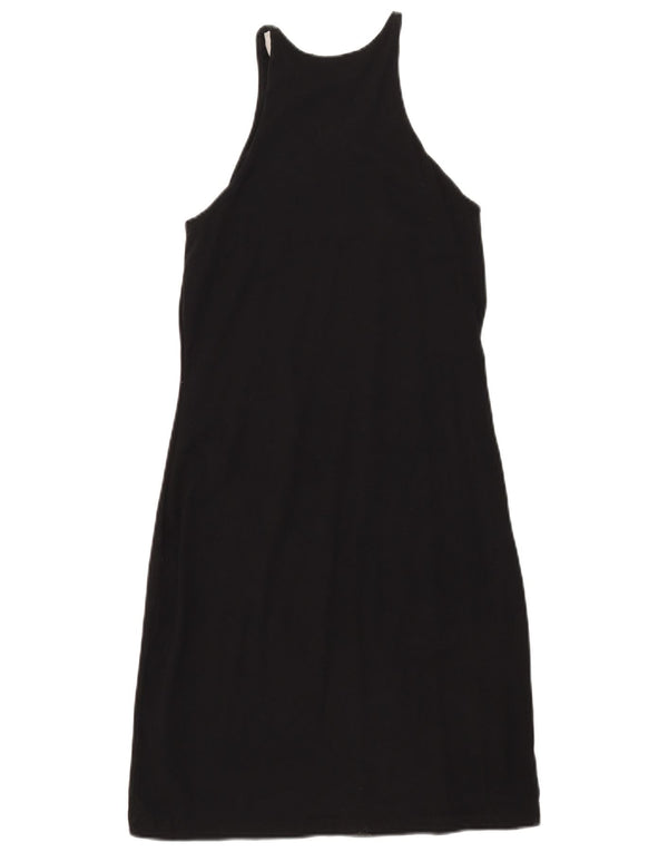Zara Womens Sleeveless Bodycon Dress UK 8 Small Black Cotton
