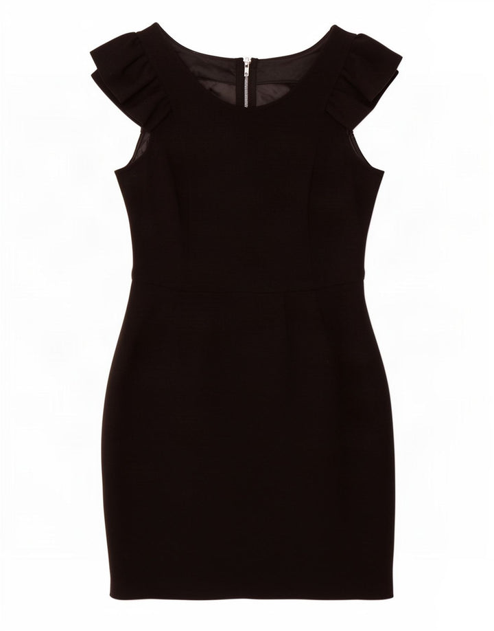 Warehouse Womens Sleeveless Sheath Dress UK 12 Medium Black Polyester