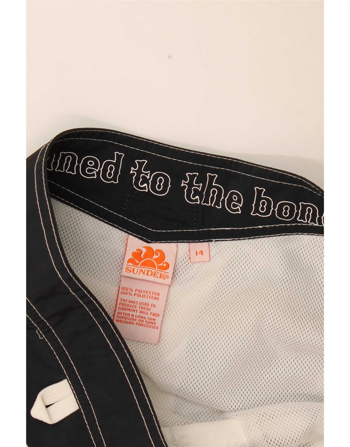 Sundek Boys Graphic Swimming Shorts 13-14 Years White Colourblock Polyester