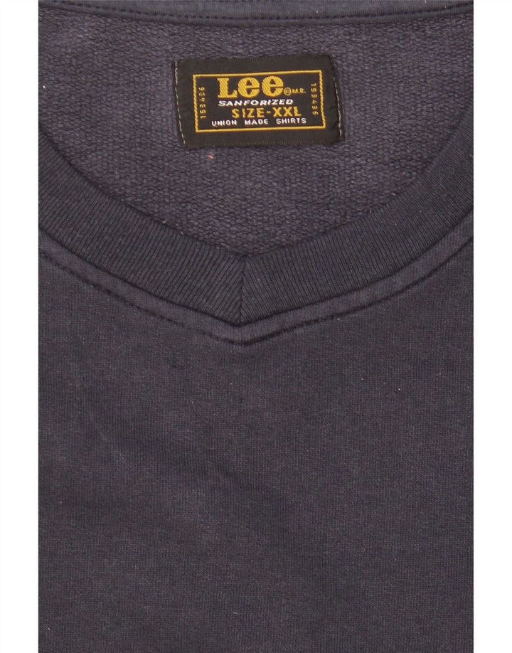 Lee Mens Sweatshirt Jumper 2XL Navy Blue