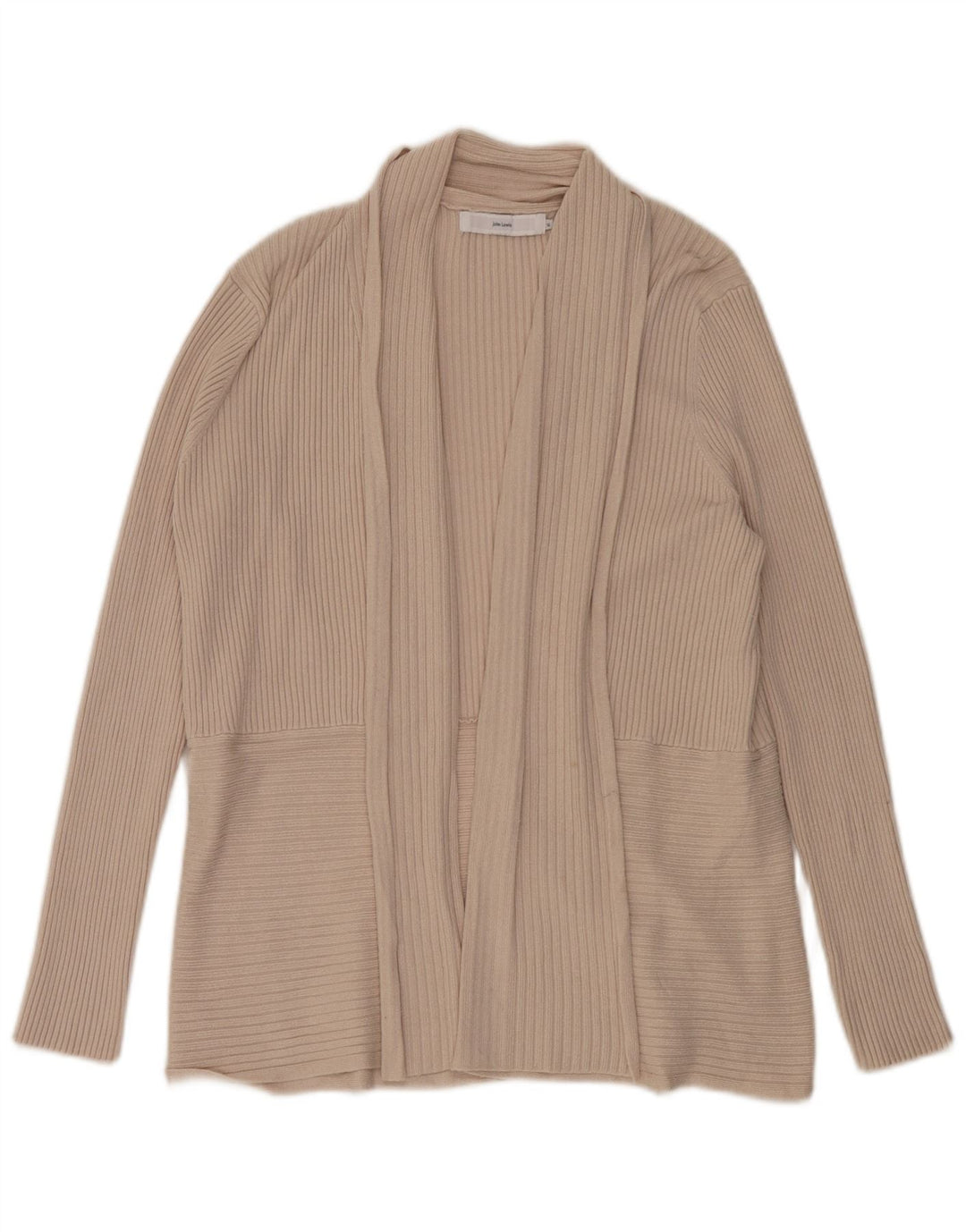 John Lewis Womens Oversized Open Cardigan Sweater UK 16 Large Beige Viscose