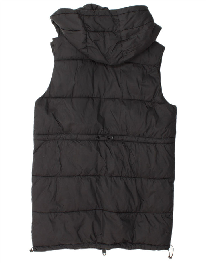 Zara Womens Hooded Padded Gilet UK 14 Medium Black Polyester