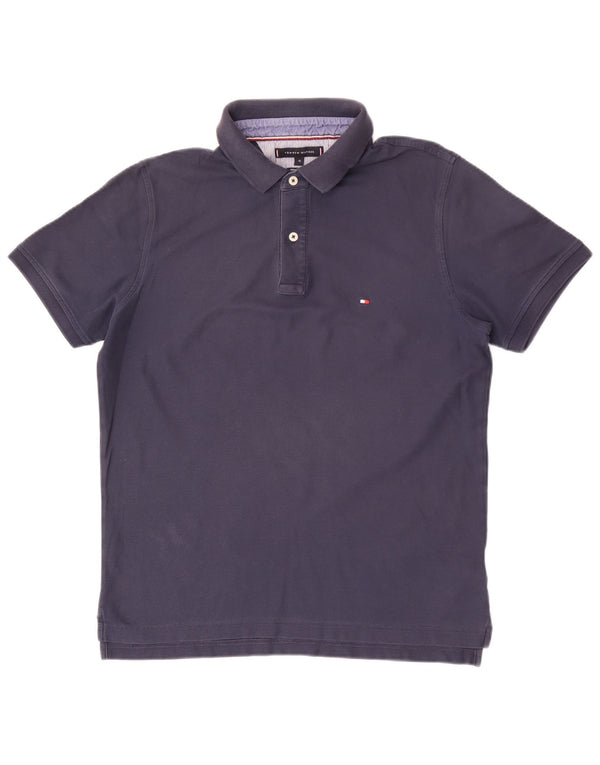 Tommy Hilfiger Mens Slim Fit Polo Shirt XL Navy Blue Cotton