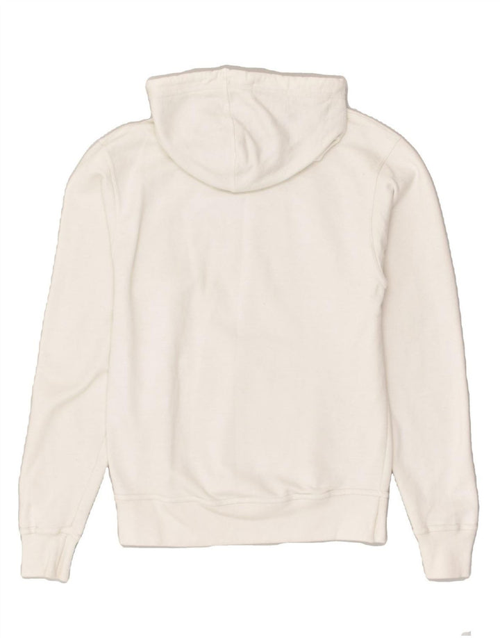 CHAMPION Womens Graphic Hoodie Jumper UK 10 Small White Cotton | Vintage Champion | Thrift | Second-Hand Champion | Used Clothing | Messina Hembry 