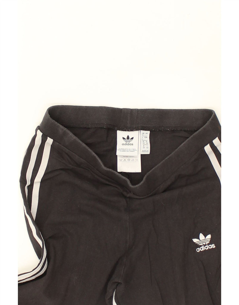 ADIDAS Womens Leggings UK 8 Small Black Cotton | Vintage Adidas | Thrift | Second-Hand Adidas | Used Clothing | Messina Hembry 