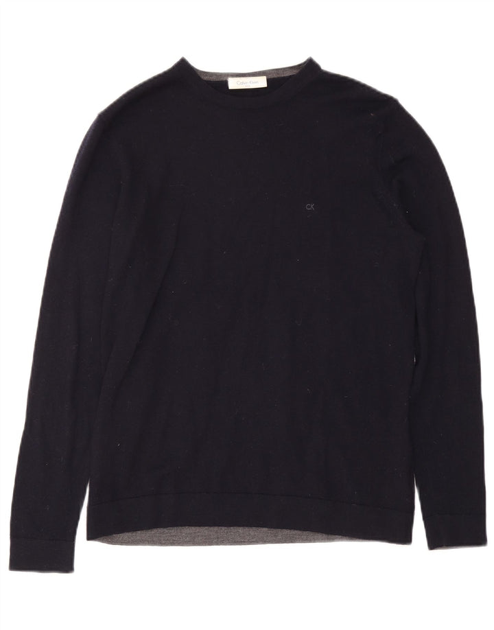 Calvin Klein Mens Small Navy Blue Wool