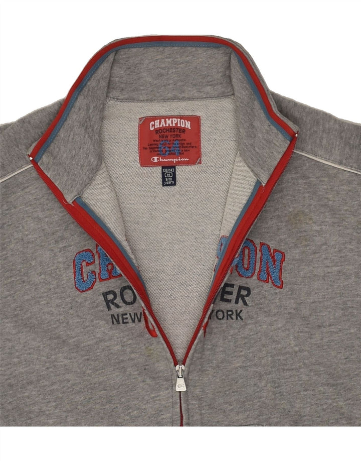 CHAMPION Boys Graphic Tracksuit Top Jacket 9-10 Years Medium Grey Cotton | Vintage Champion | Thrift | Second-Hand Champion | Used Clothing | Messina Hembry 
