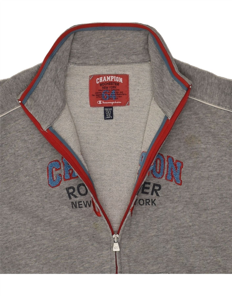 CHAMPION Boys Graphic Tracksuit Top Jacket 9-10 Years Medium Grey Cotton | Vintage Champion | Thrift | Second-Hand Champion | Used Clothing | Messina Hembry 