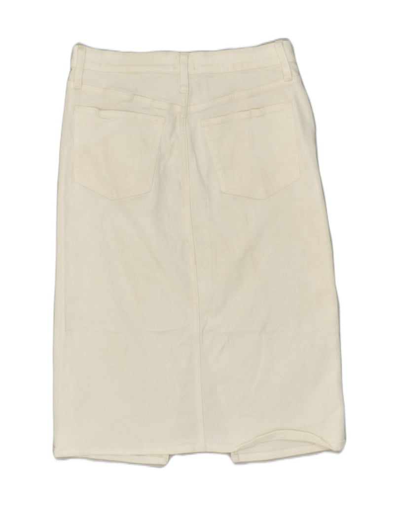 J. CREW Womens Straight Skirt W29 Medium White Cotton | Vintage J. Crew | Thrift | Second-Hand J. Crew | Used Clothing | Messina Hembry 