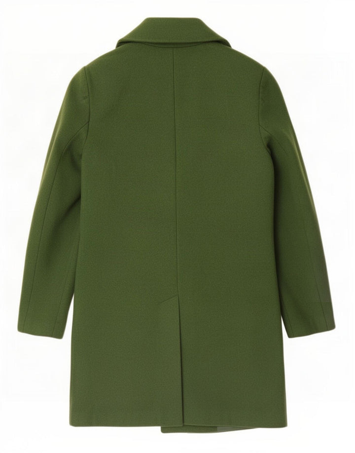 Zara Womens Double Breasted Coat UK 10 Small Green